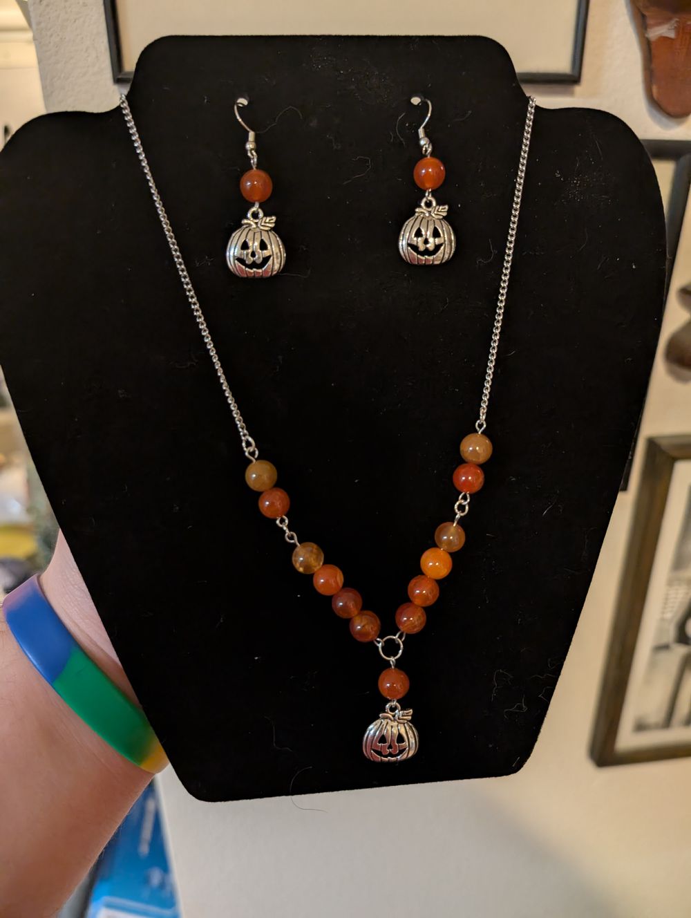 Pumpkin Necklace and Earring set