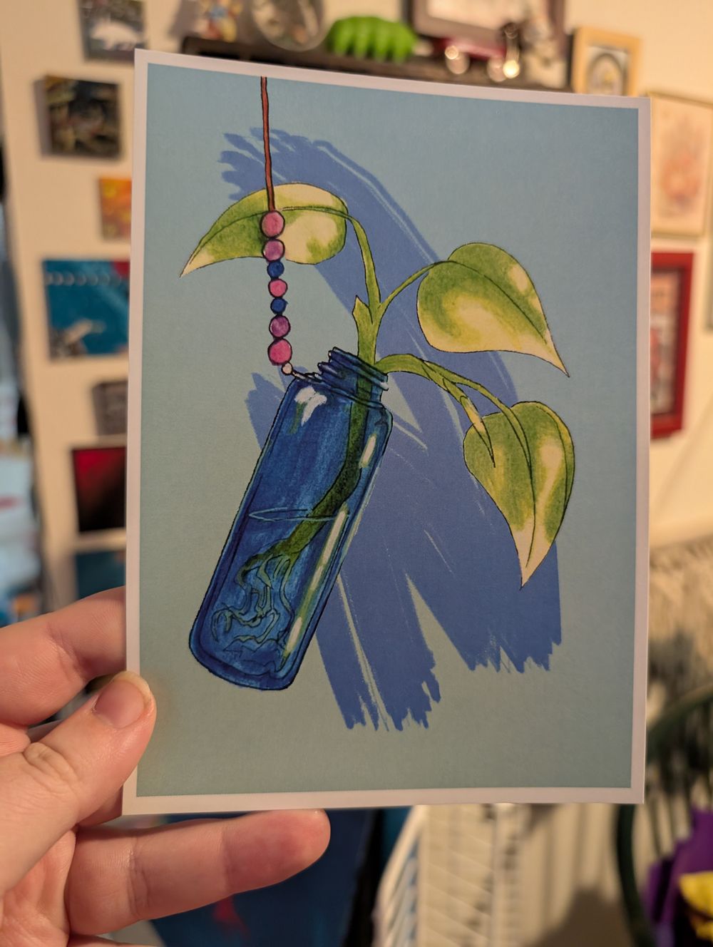Blue Pothos print