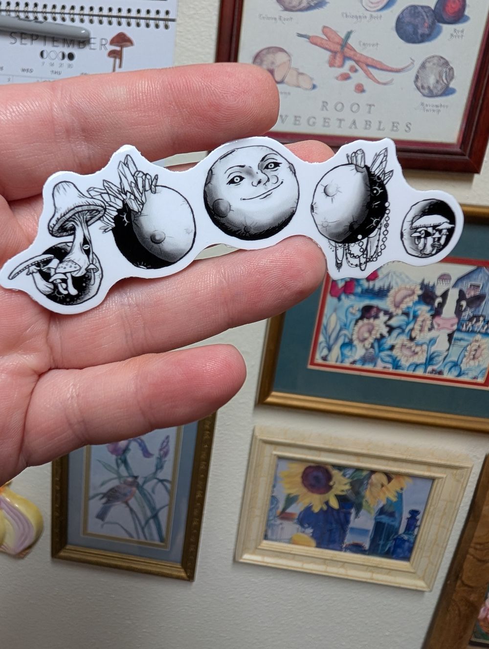 Creepy Moon Phases Sticker