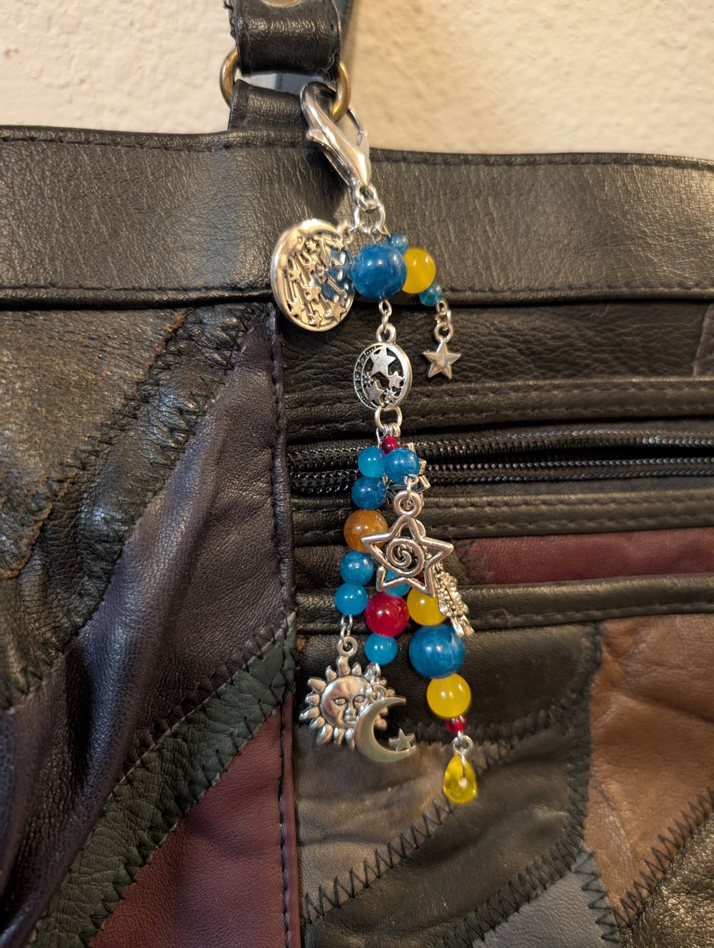 Sun and moon bag/keychain charm