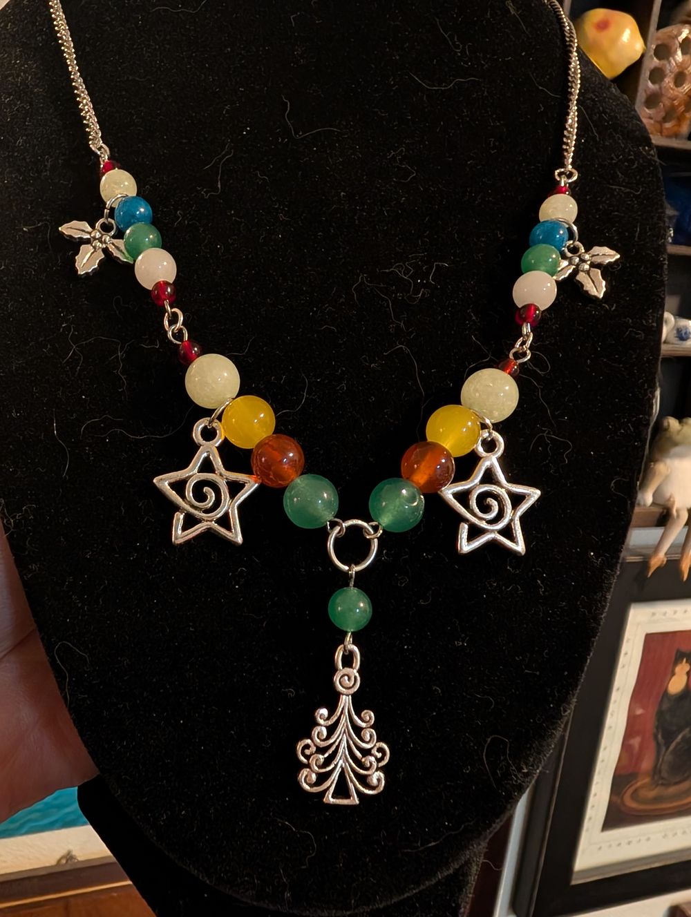 Vintage Colors Christmas Necklace
