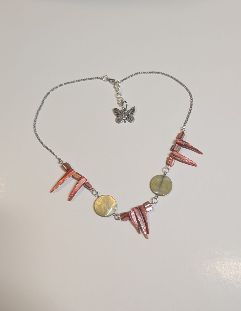 Dyed seashell necklace