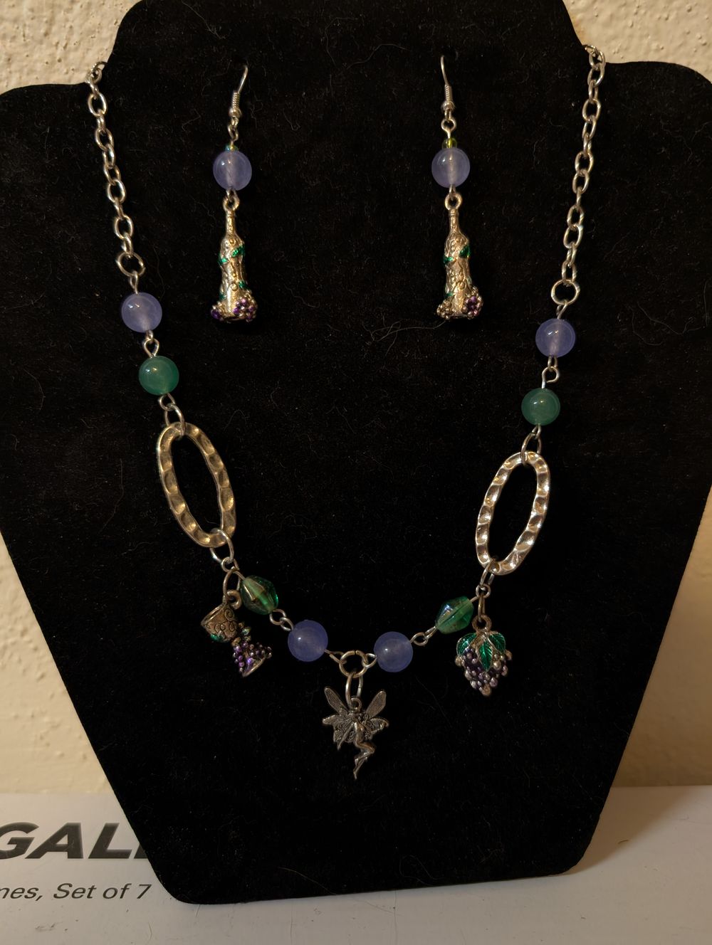 Wine Fairy Necklace Earring set