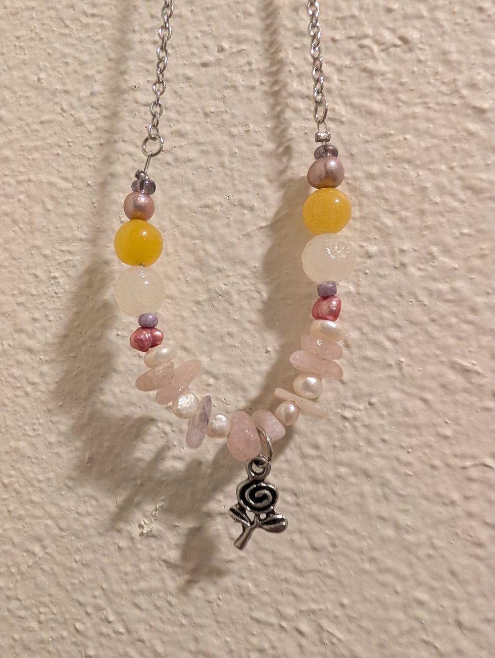 Rose Pendant Crystal Necklace
